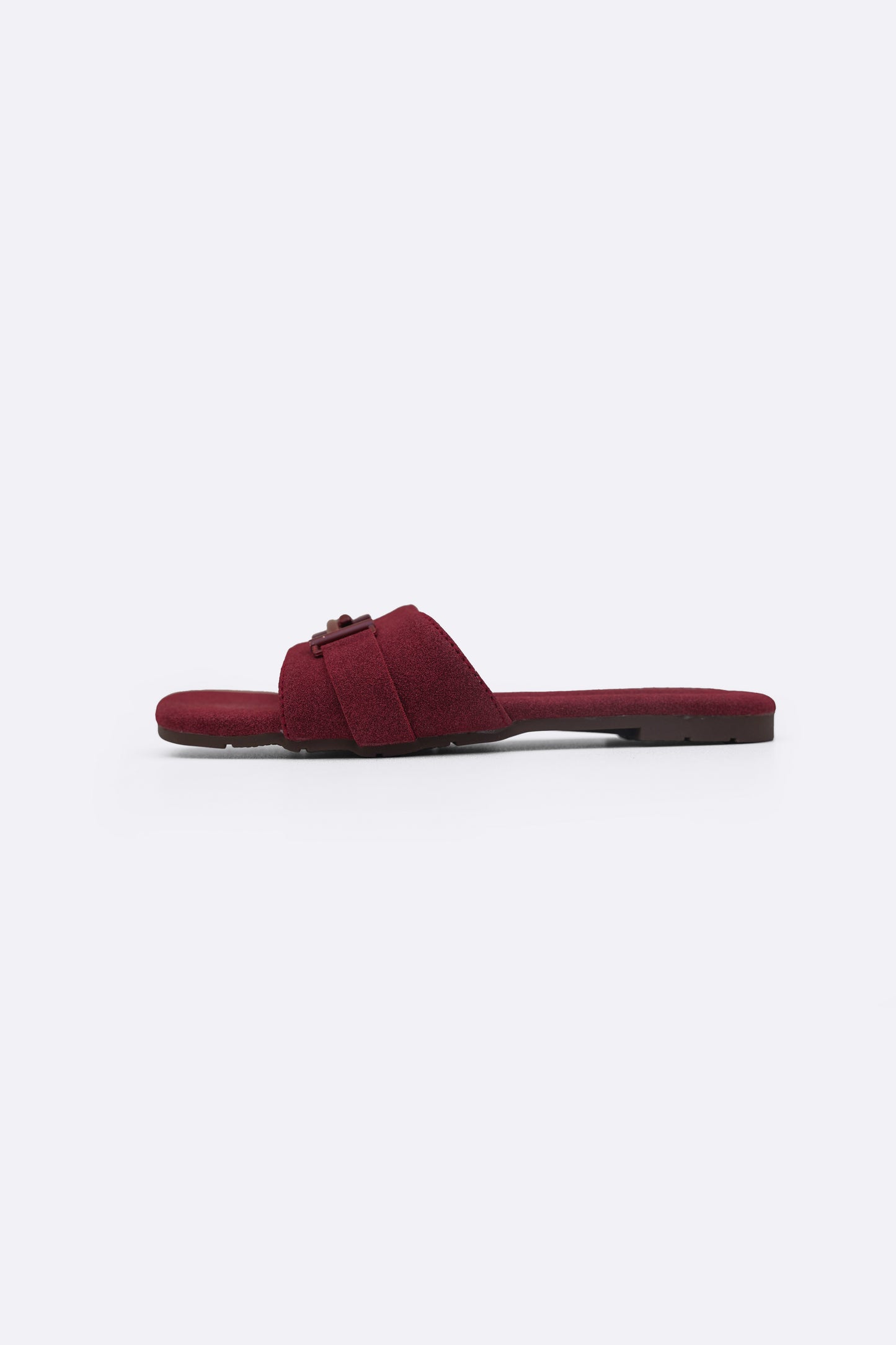 Buckle Suede Slides