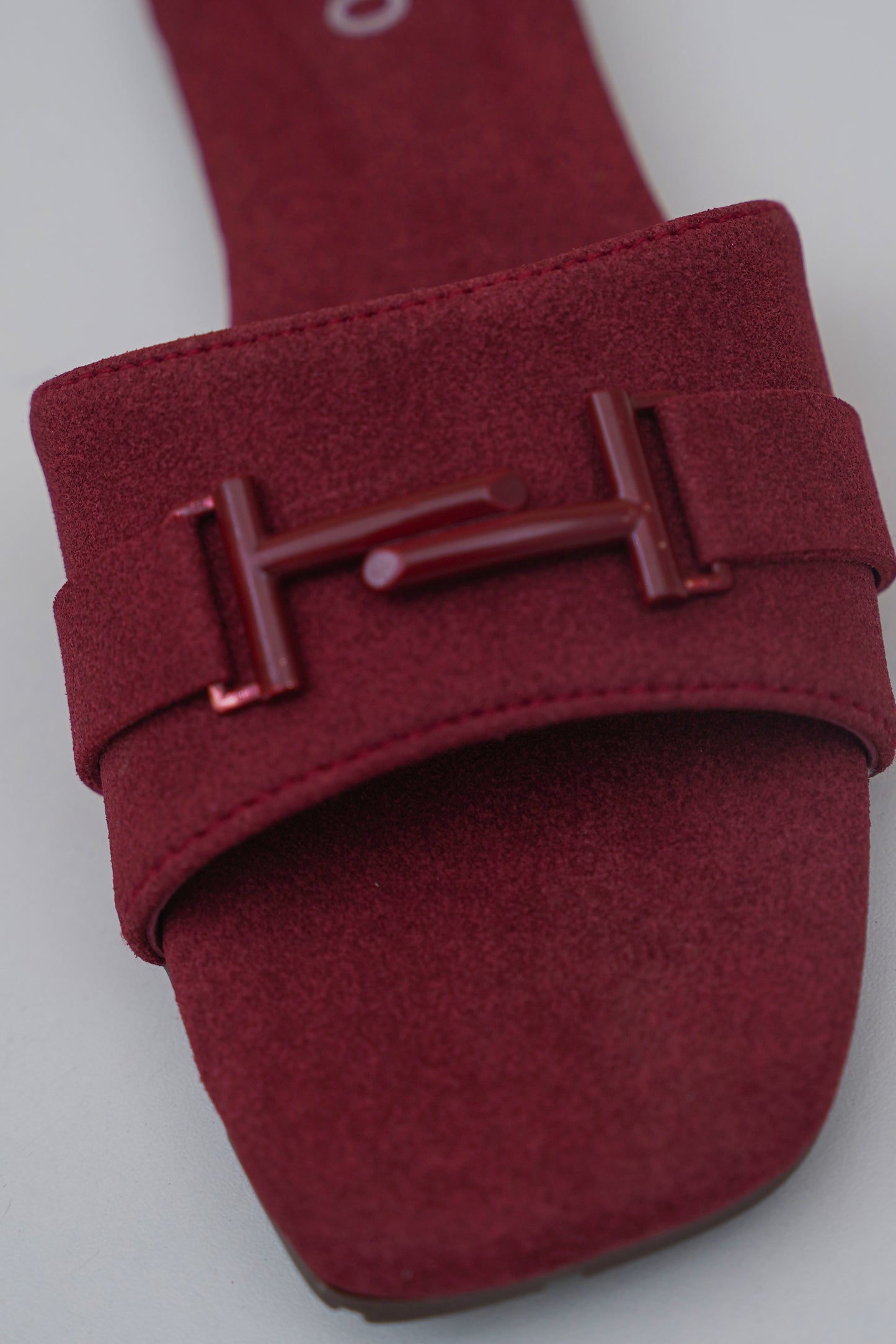 Buckle Suede Slides
